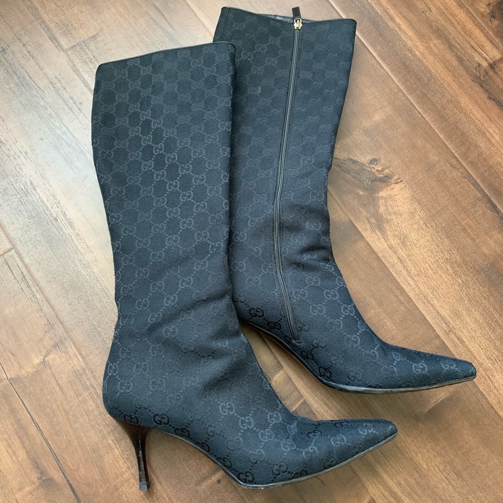 Gucci canvas boots